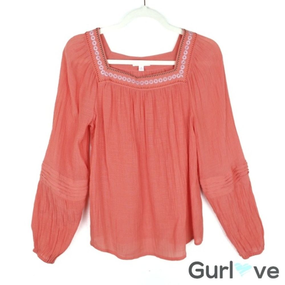 Lauren Conrad Sz S Embroidered Blouse